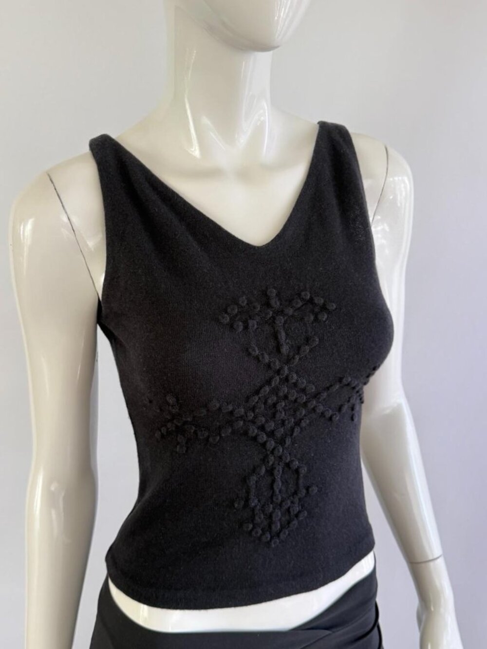Fendi Jeans Vintage 90s Knit Cross Tank Top